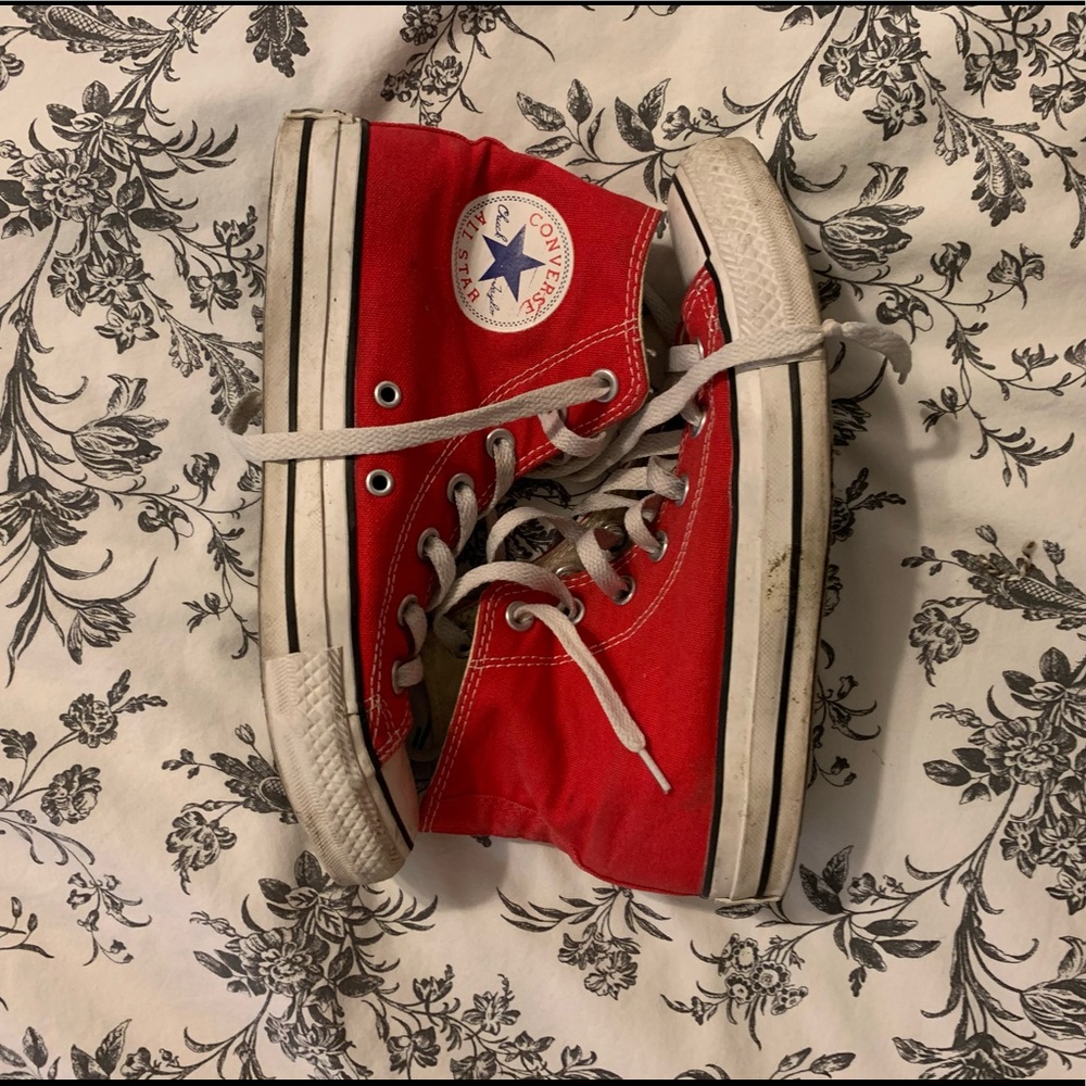 Red high top converse